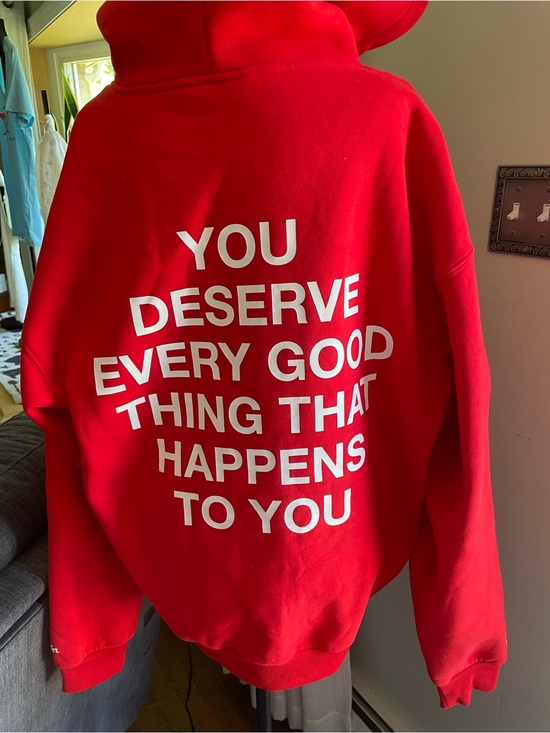 Comfrt Tops - Red Graphic Hoodie with Positive Message IF YOU KNOW YOU KNOW THE QUALITY